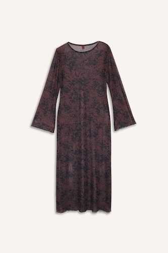 Regular Fit Tulle Brown Beach Dress