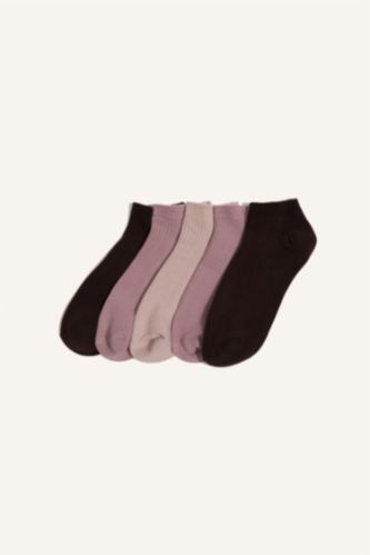 Young Girls - Teen Girls Pink Girl 5 Piece Short Socks