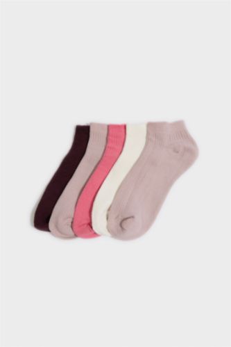 Young Girls - Teen Girls Pink Girl 5 Piece Short Socks