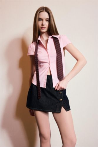 نساء زهري Slim Fit Short Sleeve Shirt