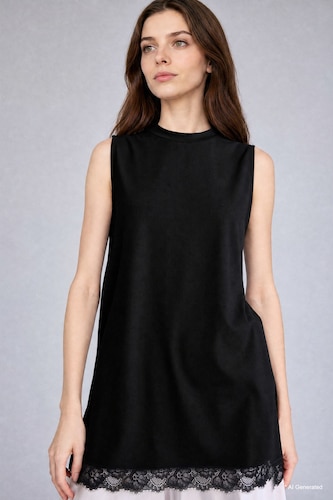 Slim Fit Crew Neck Short Sleeve Tunic