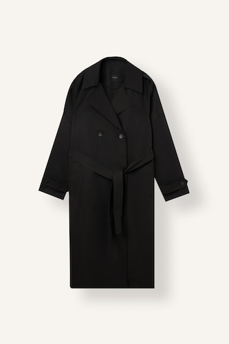 Relaxed Fit Long Belted Trench Coat