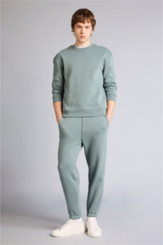 Erkek Yeşil Boxy Fıt 2'li Kalın Kumaş Takım