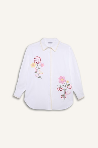Oversize Fit Poplin Long Sleeve Shirt