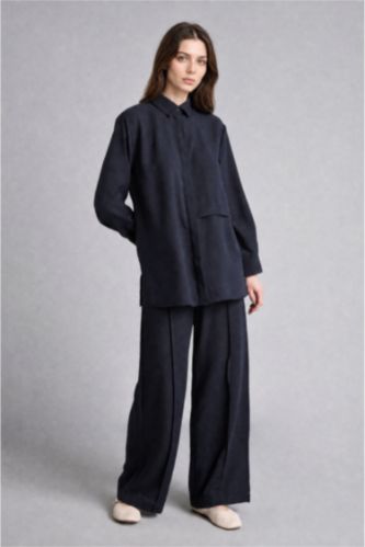 Kadın Lacivert Regular Fit Pantolon