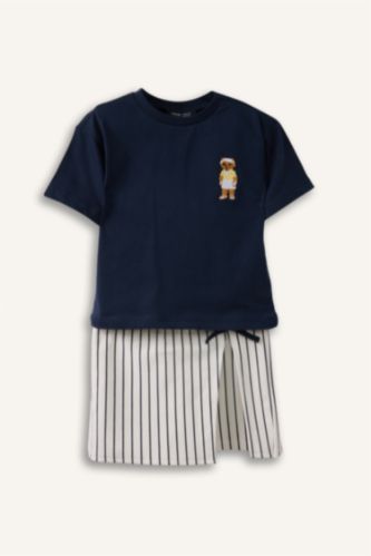 Kız Bebek Lacivert Ayıcıklı 2'li Takım Kız Bebek