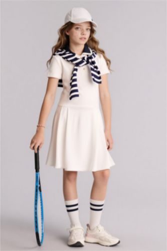 بنات أبيض فستان بناتي نص ردن