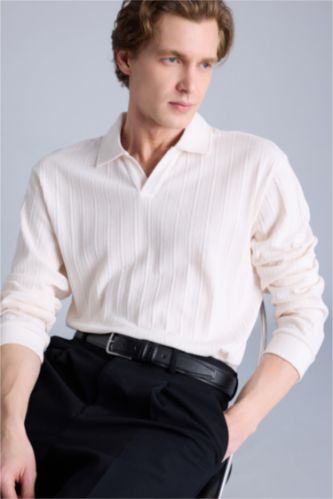 Erkek Ekru Regular Fıt Sweatshirt