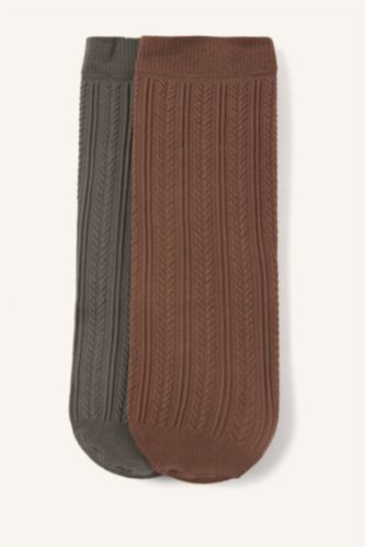 Kadın Koyu Kahve Kadın 2'li Uzun Çorap