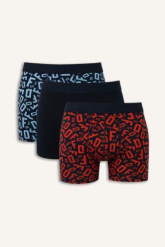 Erkek Lacivert Regular Fıt 3'lü Boxer