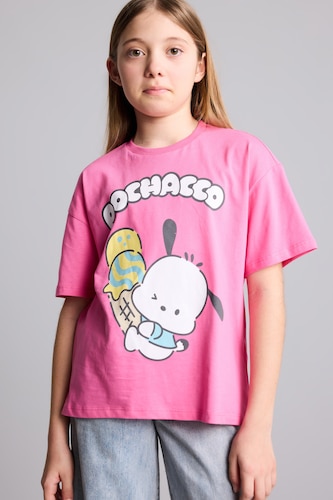 GIRLS & TEENS Pink Girl Oversize Fit Short Sleeve T-Shirt