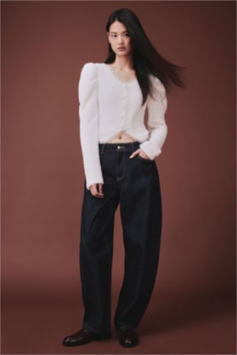 Kadın Lacivert Balloon Fıt Pantolon