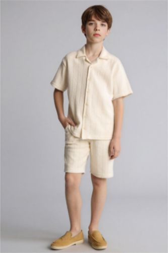 BOYS & TEENS Ecru Boy Regular Fit Shorts