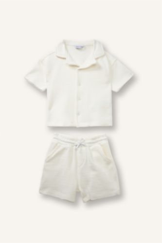 Erkek Bebek Ekru 2'Li Takım Erkek Bebek
