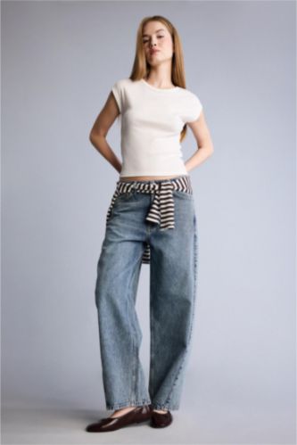 WOMAN Blue High Waist Trousers