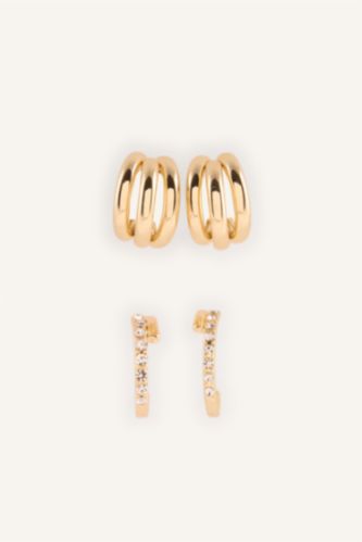 Women Altın 2 piece Earring