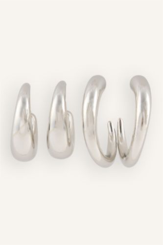 Women Gümüş 2 piece Earring