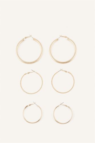 Kadın Altın Kadın 3'lü Halka Küpe