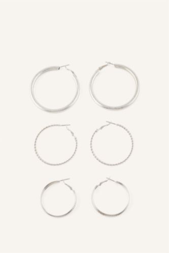 Kadın Gümüş Kadın 3'lü Halka Küpe