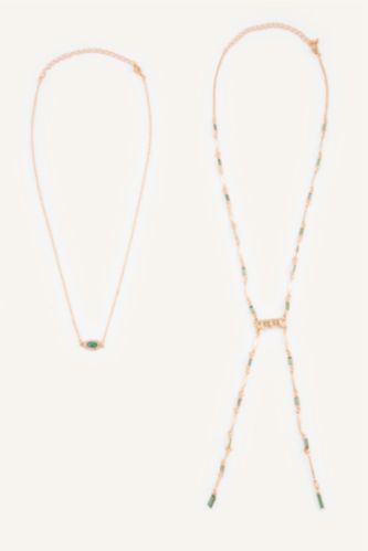 Kadın Altın Kadın 2'li Kolye