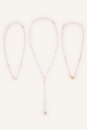 Kadın Altın Kadın 3'lü Kolye