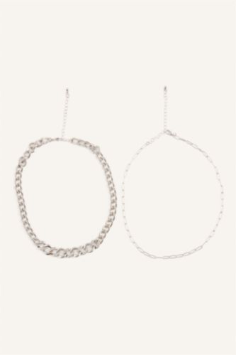 Women Gümüş 2 piece Necklace