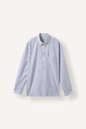 Regular Fit 100% Cotton Long-Sleeve Slub Poplin Shirt