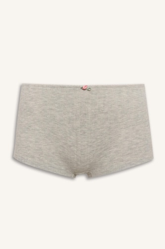 Ribbed Elastic Waist 100% Cotton Bow Detail Boxer Briefs