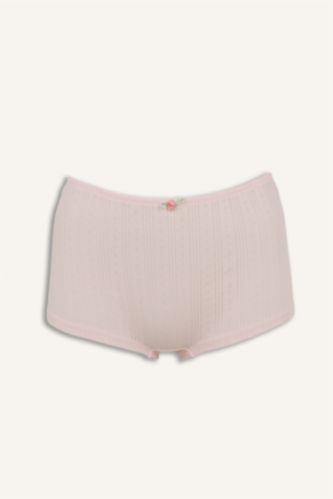 Kadın Açık Pembe %100 Pamuk  Boxer