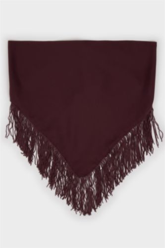 Kadın Bordo Kadın Puantiye Şal