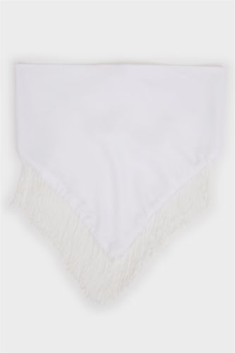 Kadın Beyaz Kadın Puantiye Şal