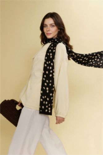 Kadın Koyu Kahve Kadın Desenli Şal