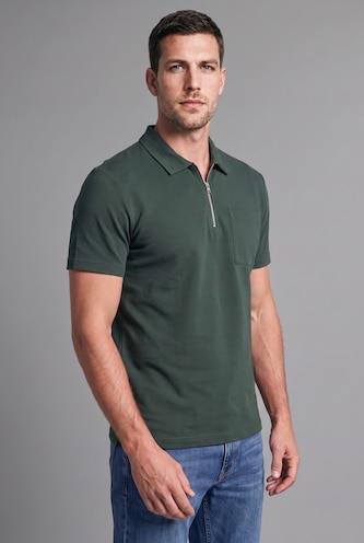 MAN Green Regular Fit Basic Polo T-Shirt