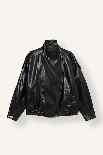 Dad Fit Faux Leather Jacket Faux Leather Jacket