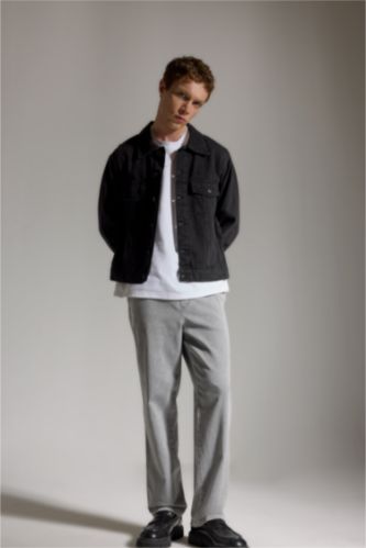 MAN Light Grey Wide Leg Trousers