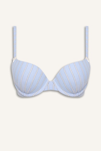 Wired Striped Push-Up Bra