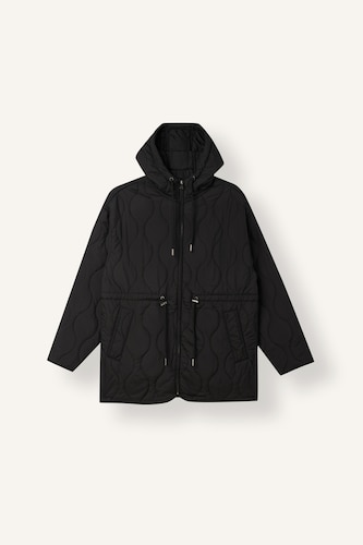 Regular Fit Water-Repellent Hooded Quilted Zip-Up Jacket