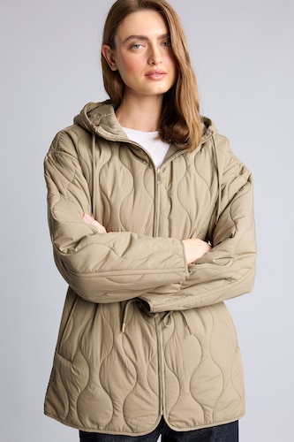 Kadın Haki Regular Fit Su İtici Kapitone Mont