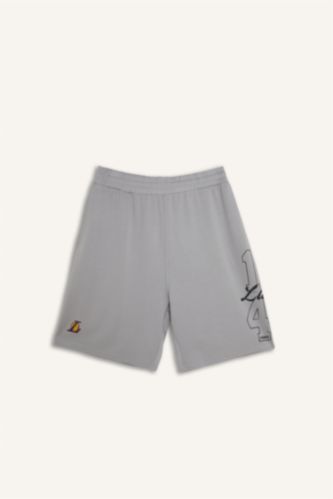 Erkek Açık Gri NBA Los Angeles Lakers Baggy Fıt Şort