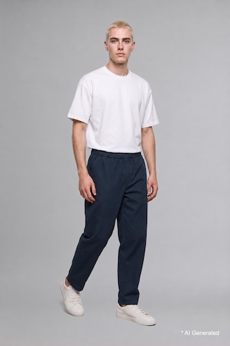 Erkek Lacivert Baggy Fit Pantolon