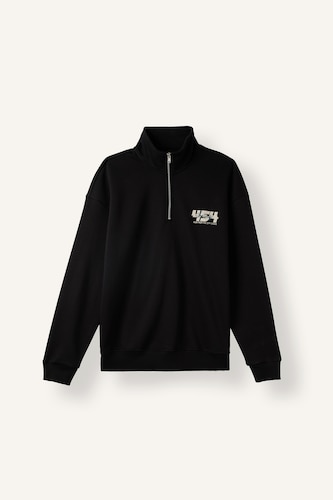Мужчины Черный Свитшот Boxy Fit