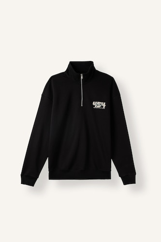 Boxy Fit Printed Slogan Sweatshirt