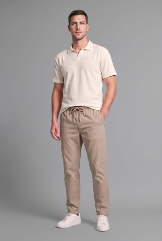 MAN Beige Relax Fit Trousers