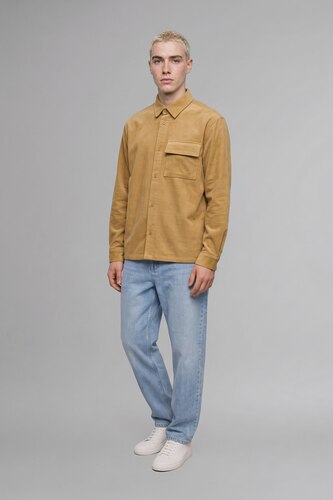 Men Vison Boxy Fit Cotton Long Sleeve Shirt