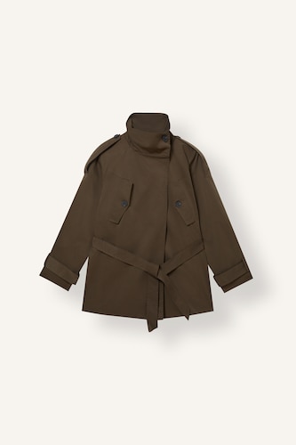 Regular Fit Stand Collar Trench Coat