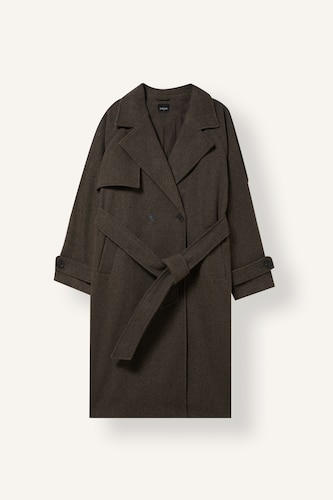 Regular Fit Belted Wool-Blend Coat