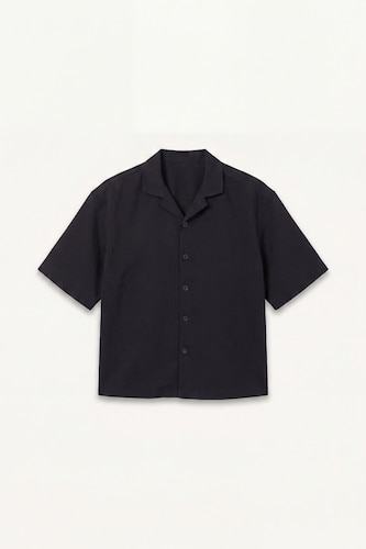 Chemise boxy tissée à manches courtes