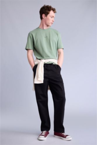 Erkek Siyah Baggy Fıt Pantolon