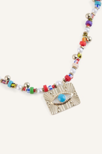 Berrin Özkan x Defacto Evil Eye Beaded Necklace