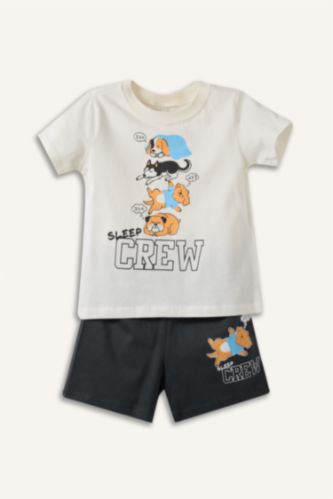 Baby Boy Anthracite Baby Boy Printed 2 Piece Pyjamas Set